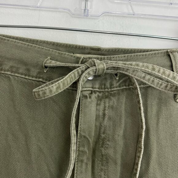 Madewell Women's Superwide Leg Airy Denim Drawstring Jeans Green 30 New - Picture 3 of 11